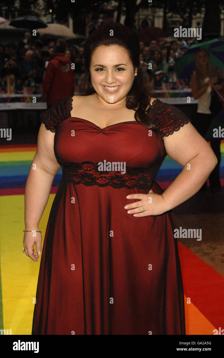 Hairspray UK Premiere - London. Nikki Blonsky kommt zur britischen Premiere von Hairspray im Odeon West End im Zentrum von London. Stockfoto