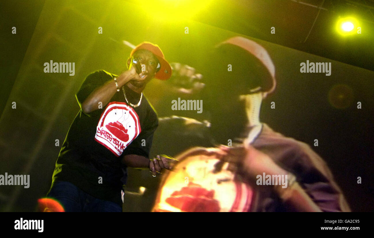 T in the Park Festival - Schottland. Dizzee Rascal beim Musikfestival „T in the Park“ in Schottland. Stockfoto