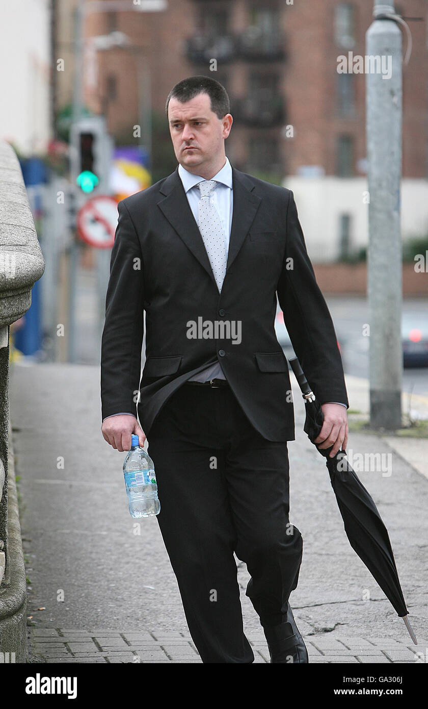 Gerichtssache Joe O Reilly. Der Mordverdächtige Joe O'Reilly trifft am zentralen Strafgerichtshof in Dublin ein. Stockfoto