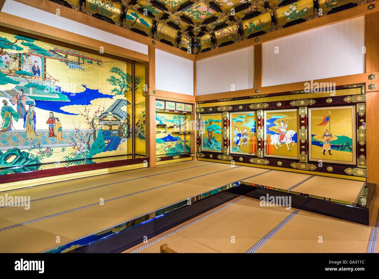 Burg Kumamoto im Honmaru Palace Hall in Kumamoto, Japan. Stockfoto