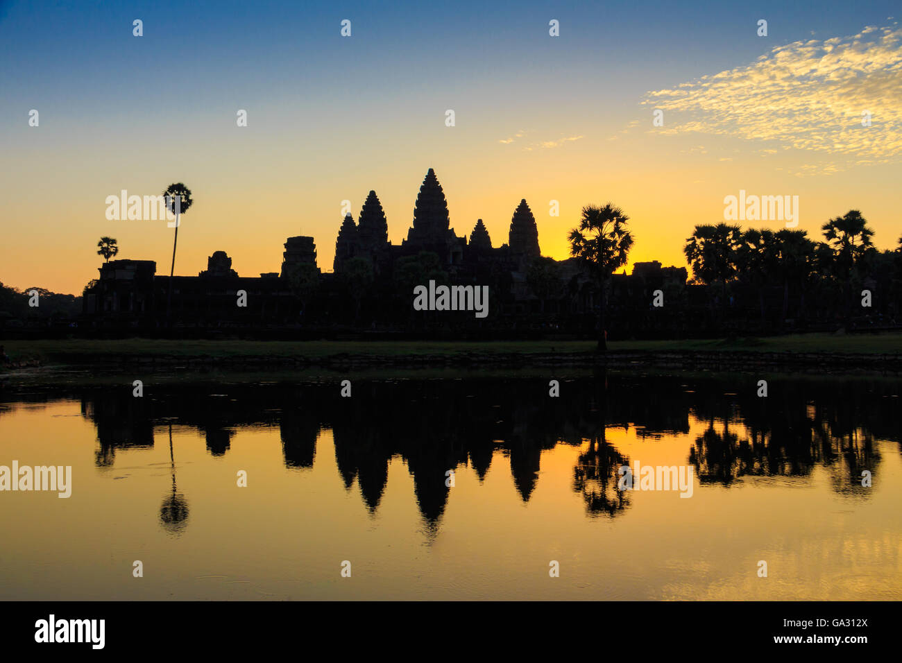 Sonnenaufgang am Angkor Wat in Siem Reap, Kambodscha, die ein Weltkulturerbe Stockfoto