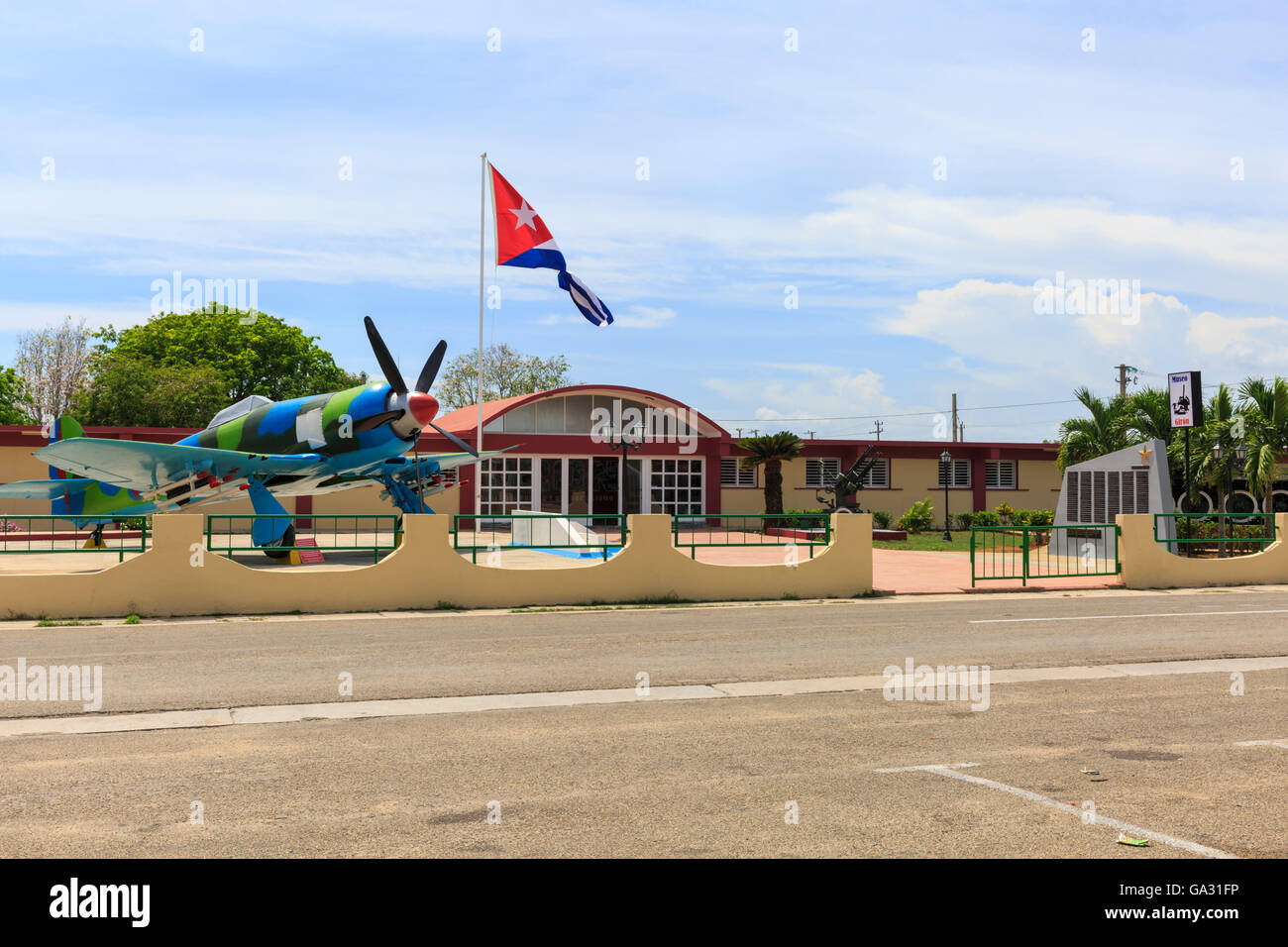Museo Playa Girón, Schweinebucht Museum widmet sich der Invasion und Kampf mit Jagdflugzeug Hawker Fury, Kuba Stockfoto