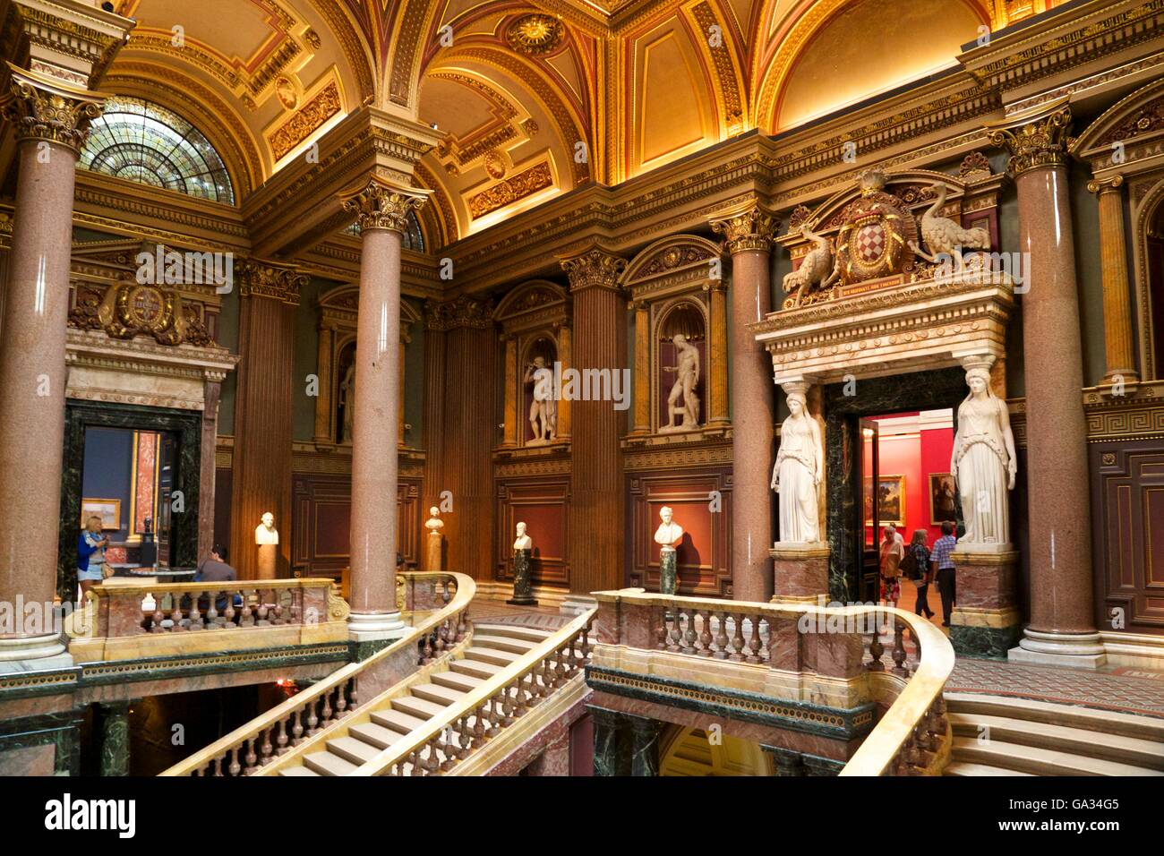 Treppenhaus, Fitzwilliam Museum, Cambridge, England, UK, GB Stockfoto