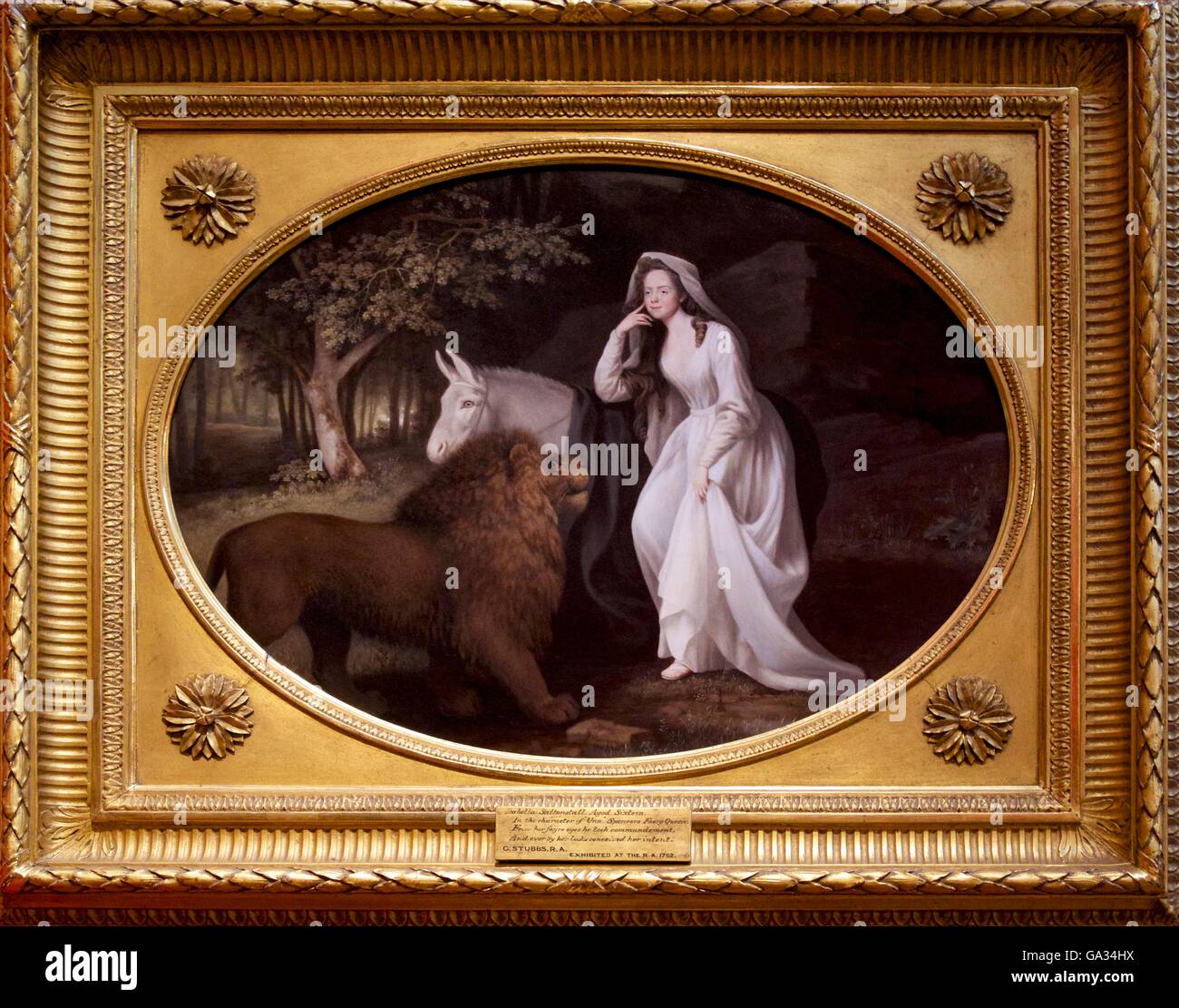 Isabella Saltonstall als Una in Spensers Faerie Robert, von George Stubbs, 1782, Fitzwilliam Museum, Cambridge, England, UK, GB Stockfoto