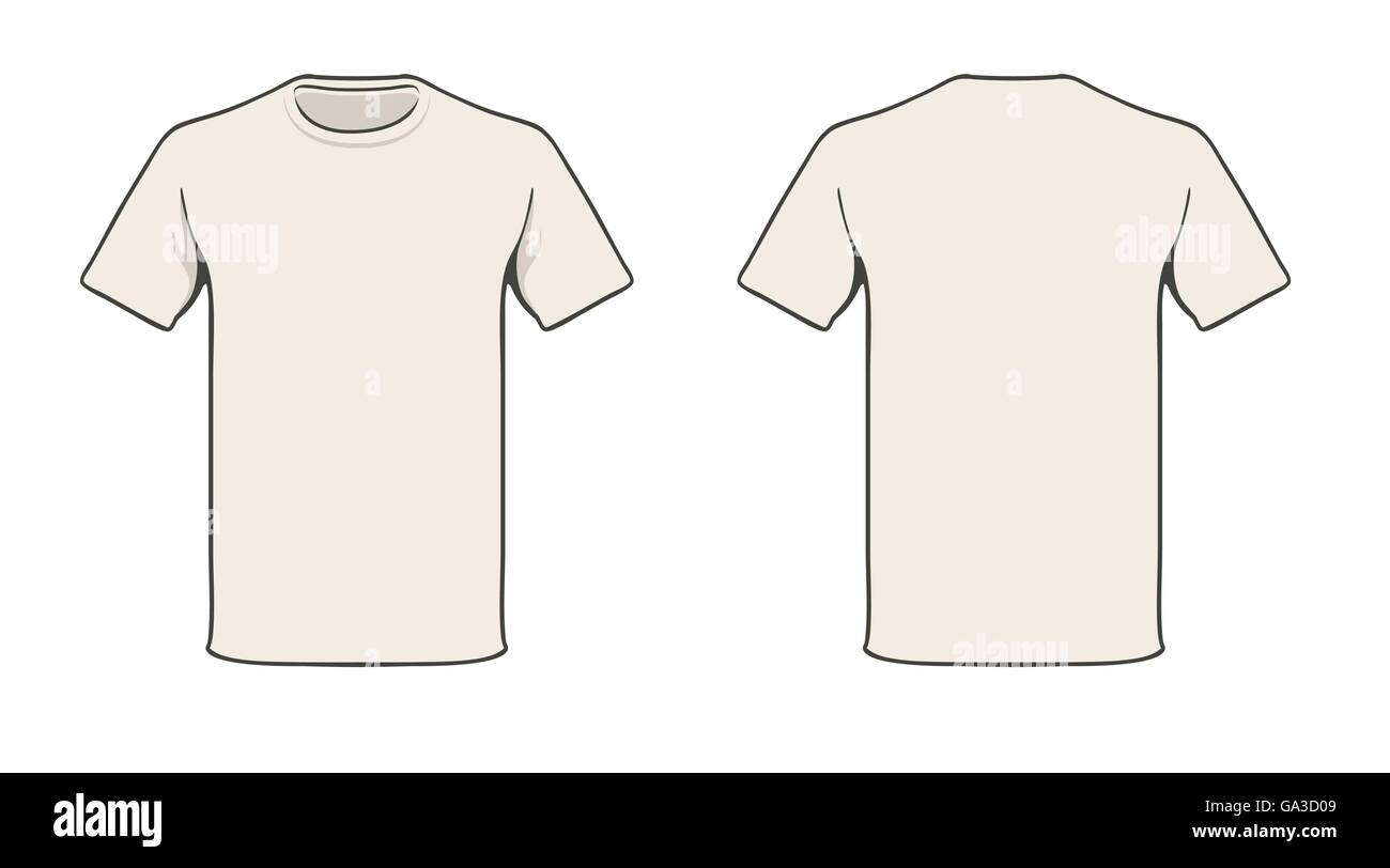 T-shirt-Vorlage leer. Einfarbig einfacher Wechsel Stock Vektor