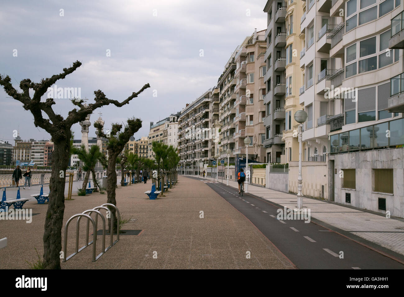 Promenade in San Sebastian, Spanien. Stockfoto