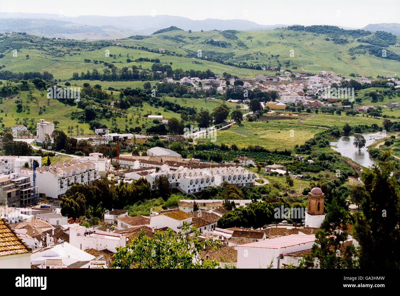 Stadt in den andalusischen Bergen Stockfoto