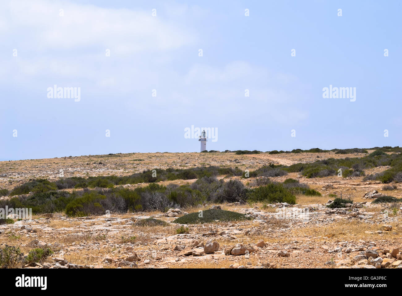 Es Cap de Barbaria Leuchtturm Formentera, Balearen, Spanien Stockfoto