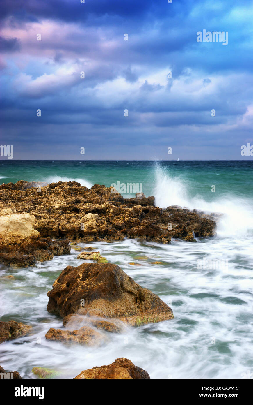 Sturm auf dem Meer. Natur-Komposition. Stockfoto