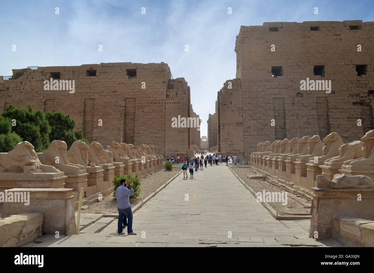 Allee der Sphinxe. Karnak-Tempel. Luxor, Ägypten Stockfoto