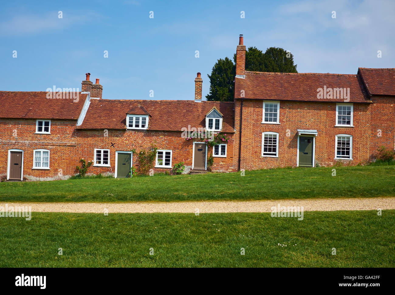 Georgische Cottages im Buckler Hard am Fluss Beaulieu in Hampshire, England UK. Stockfoto