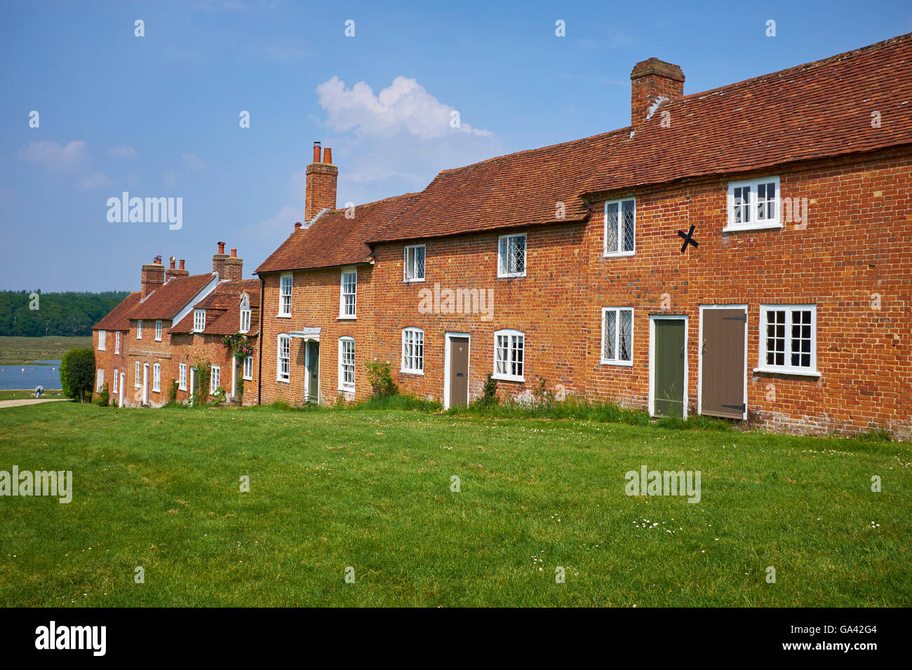Georgische Cottages im Buckler Hard am Fluss Beaulieu in Hampshire, England UK. Stockfoto