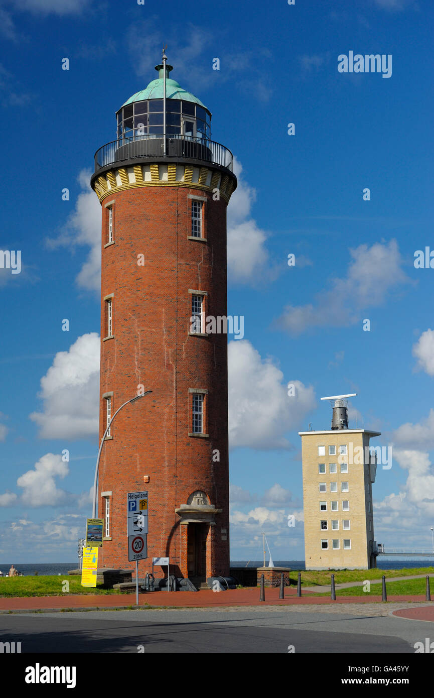 Hamburger Leuchtturm, Hamburger Leuchtturm, Alter Leuchtturm, Hafen, Cuxhaven, Deutschland Stockfoto
