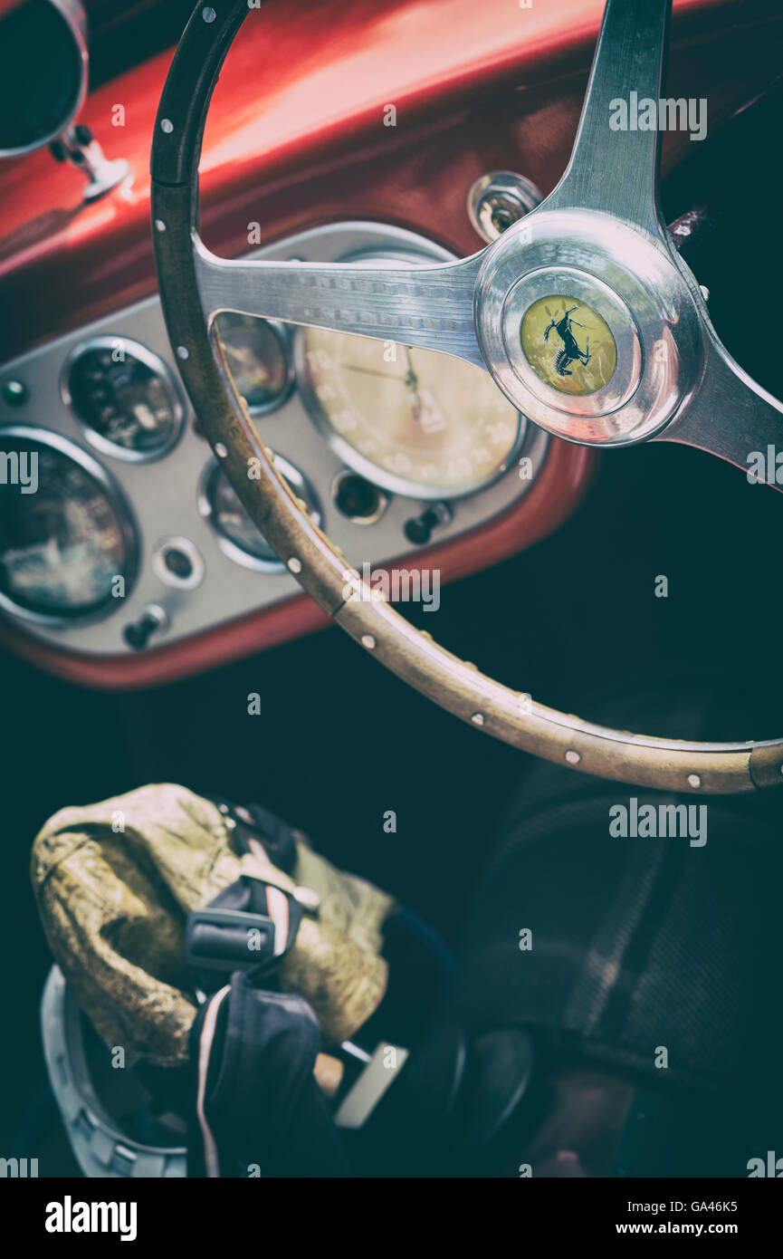 Vintage Ferrari Lenkrad Stockfoto