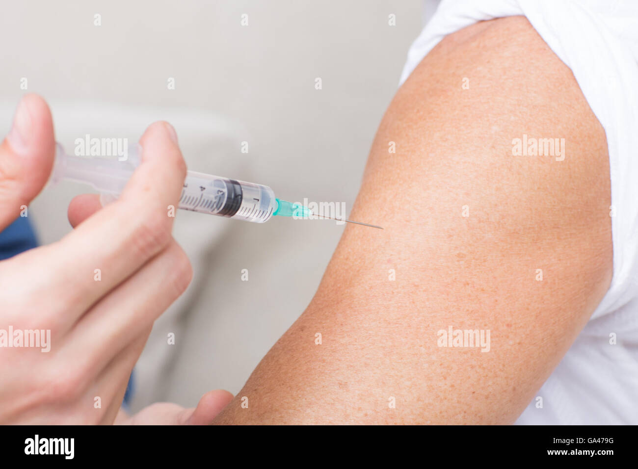Um einen Patienten zu immunisieren Stockfoto