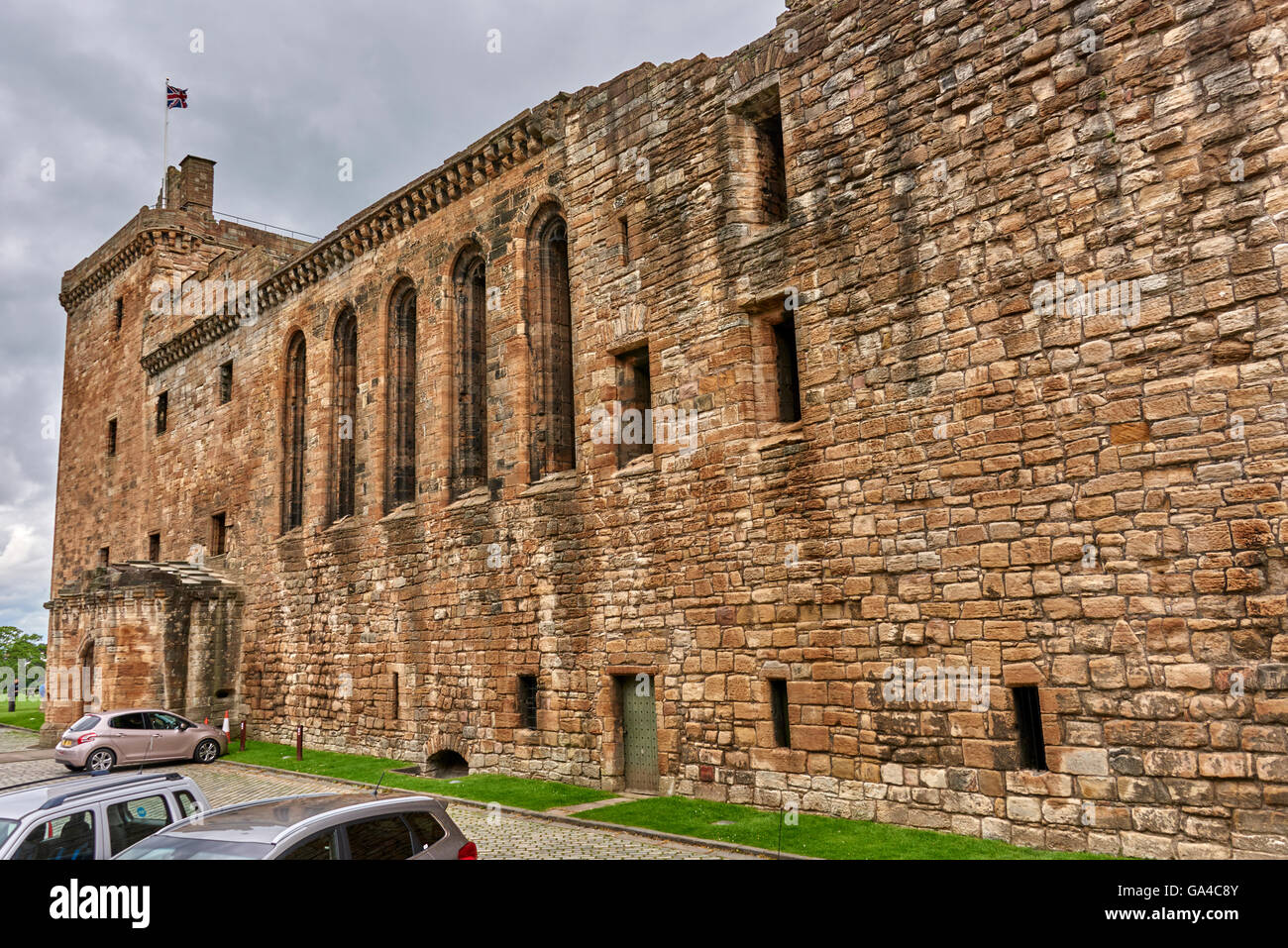 Die Ruinen von Linlithgow Palace befinden sich in der Stadt Linlithgow, West Lothian, Schottland Stockfoto