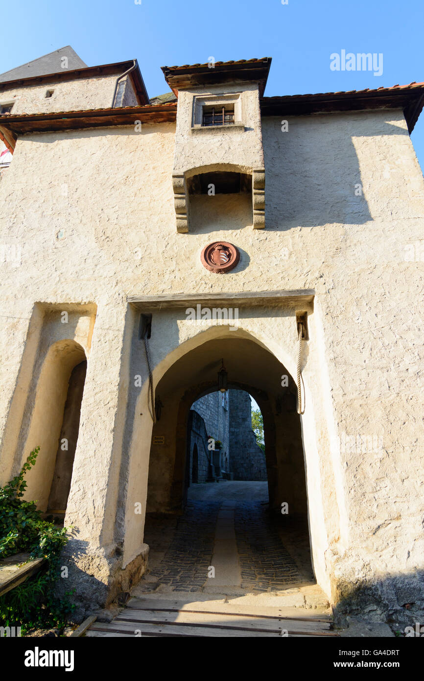 Heidenreichstein Heidenreichstein-Schloss: Zugbrücke und Tor Österreich Niederösterreich, untere Österreich Waldviertel Stockfoto