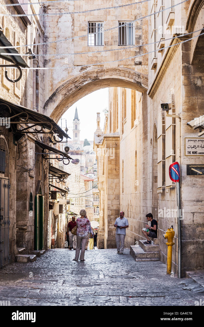 Jerusalems Altstadt Straße in israel Stockfoto