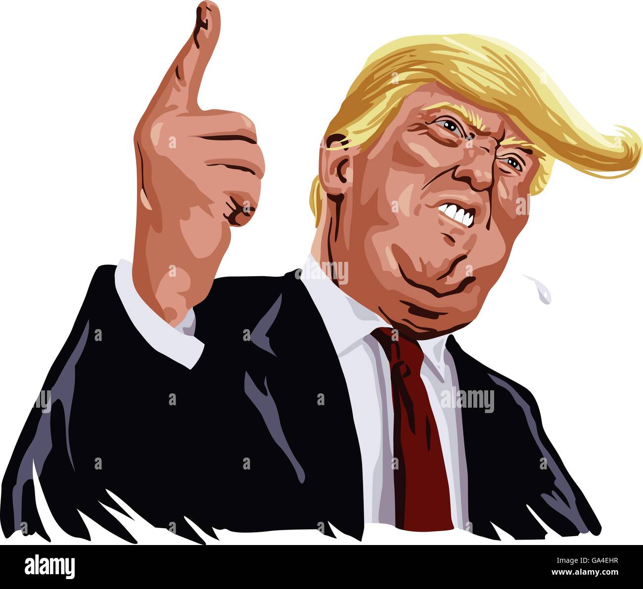 Donald Trump Karikatur schreien, du bist gefeuert! Stock Vektor