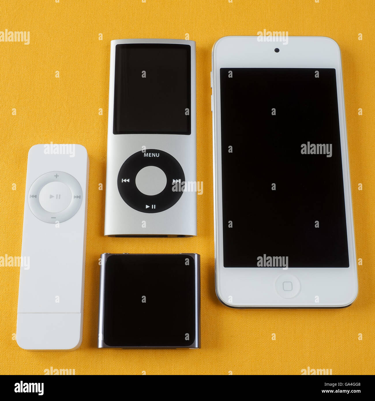 Vier Apple iPods Stockfoto