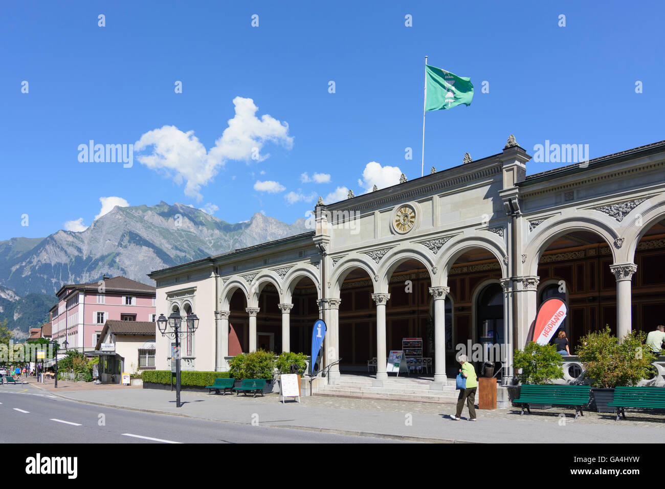 Bad Ragaz historischen Dorf Bäder, heute touristische Informationen Schweiz St. Gallen Sarganserland Stockfoto