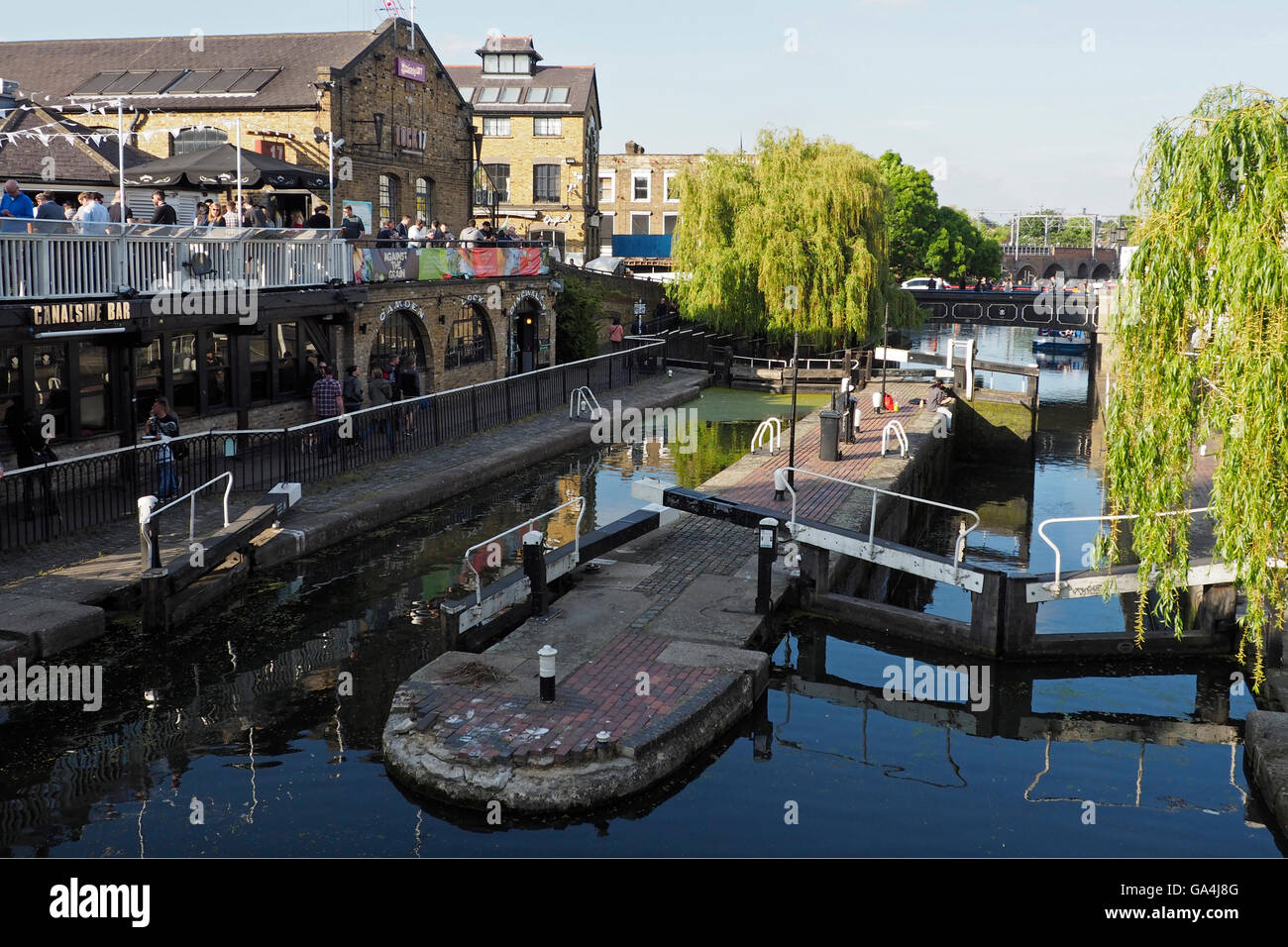 Camden Lock Becken Stockfoto