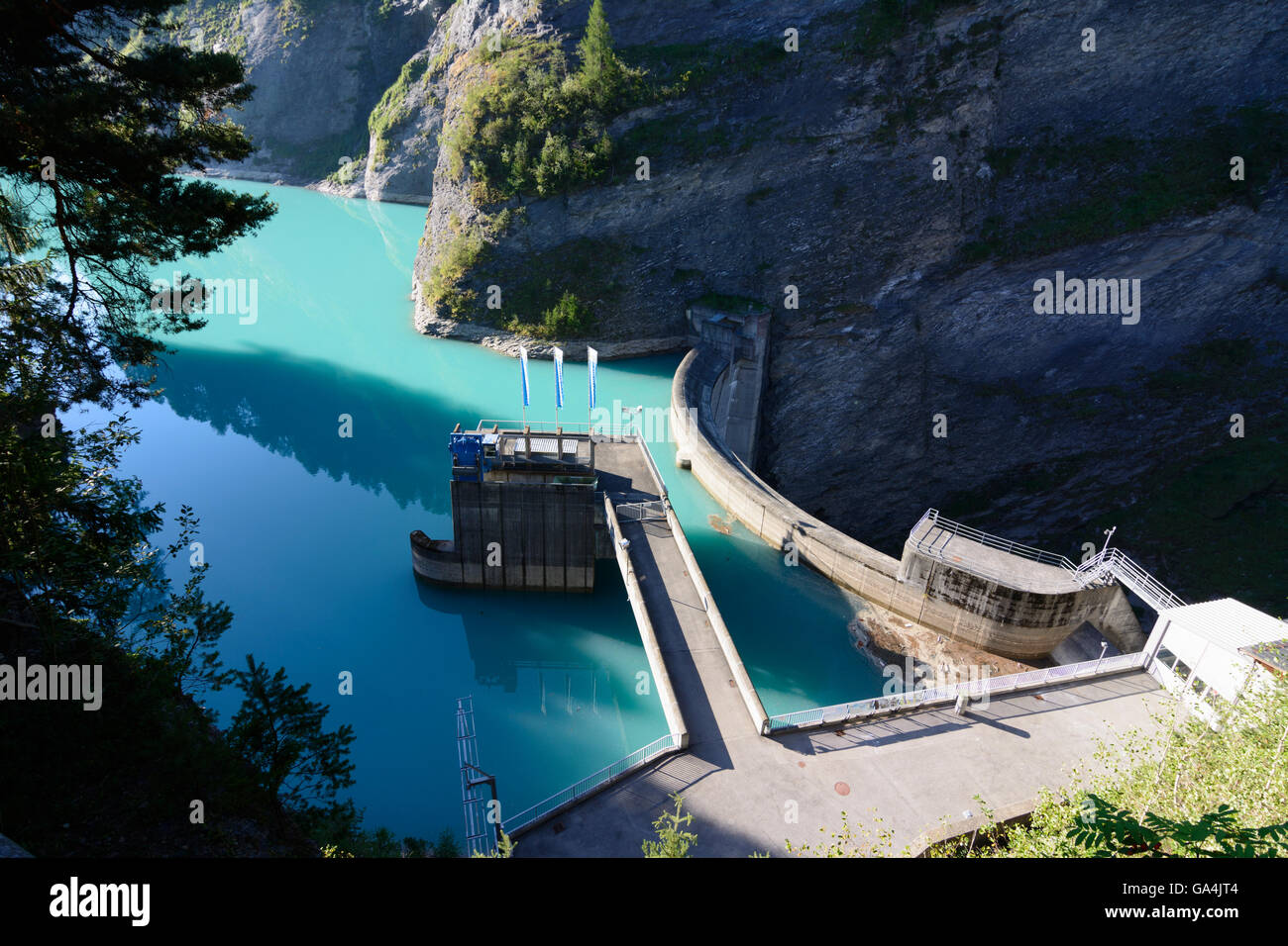 Solis Solis dam der Albula, Besitzer Electricitätswerk von Zürich (EWZ) Schweiz Graubünden, Graubünden Albula Stockfoto