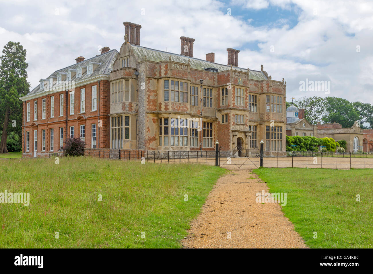 Felbrigg Hall, ein 17. Jahrhundert Landhaus (Jacobean Architektur) befindet sich in Felbrigg, Norfolk, England, Vereinigtes Königreich. Stockfoto