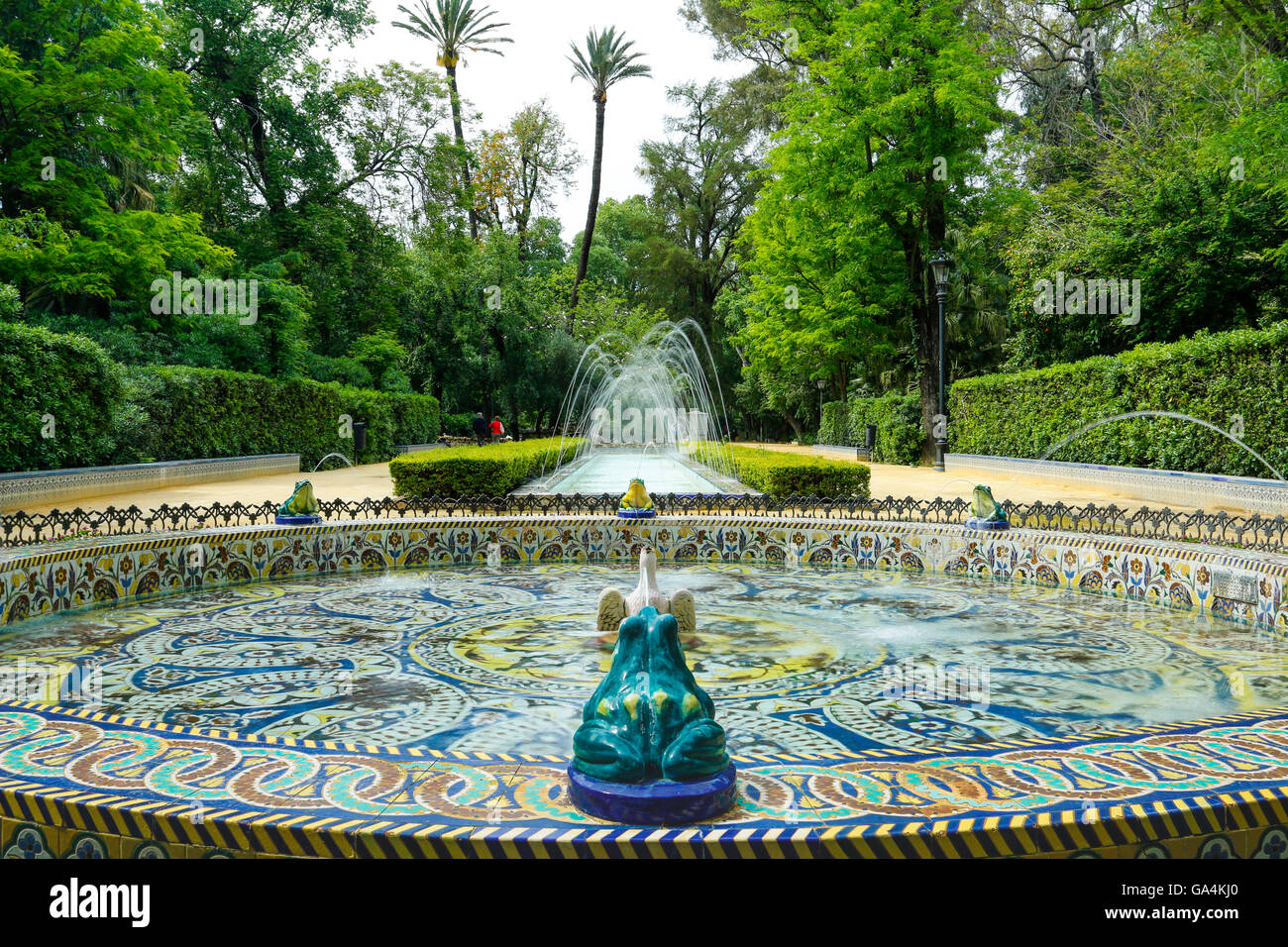 Brunnen im Parque Maria Luisa, Sevilla (Spanien) Stockfoto