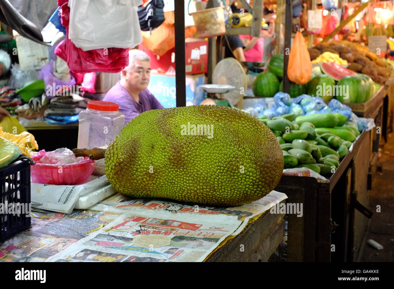 Jackfrucht, Chow Kit Market, Kuala Lumpur, Malaysia Stockfoto