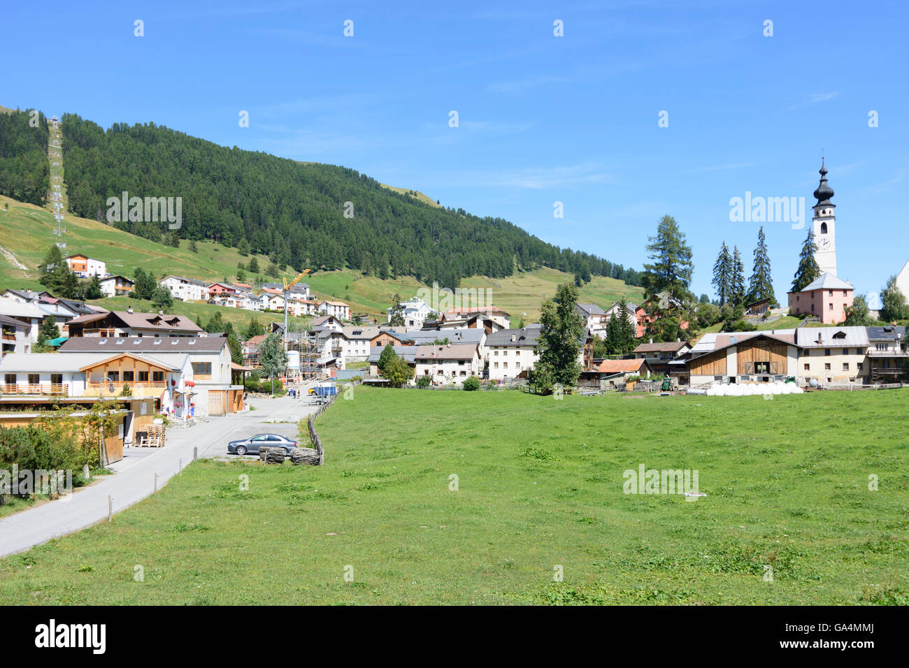 Ftan Unterengadin Ftan Schweiz Graubünden, Graubünden Unterengadin, Ansicht Stockfoto