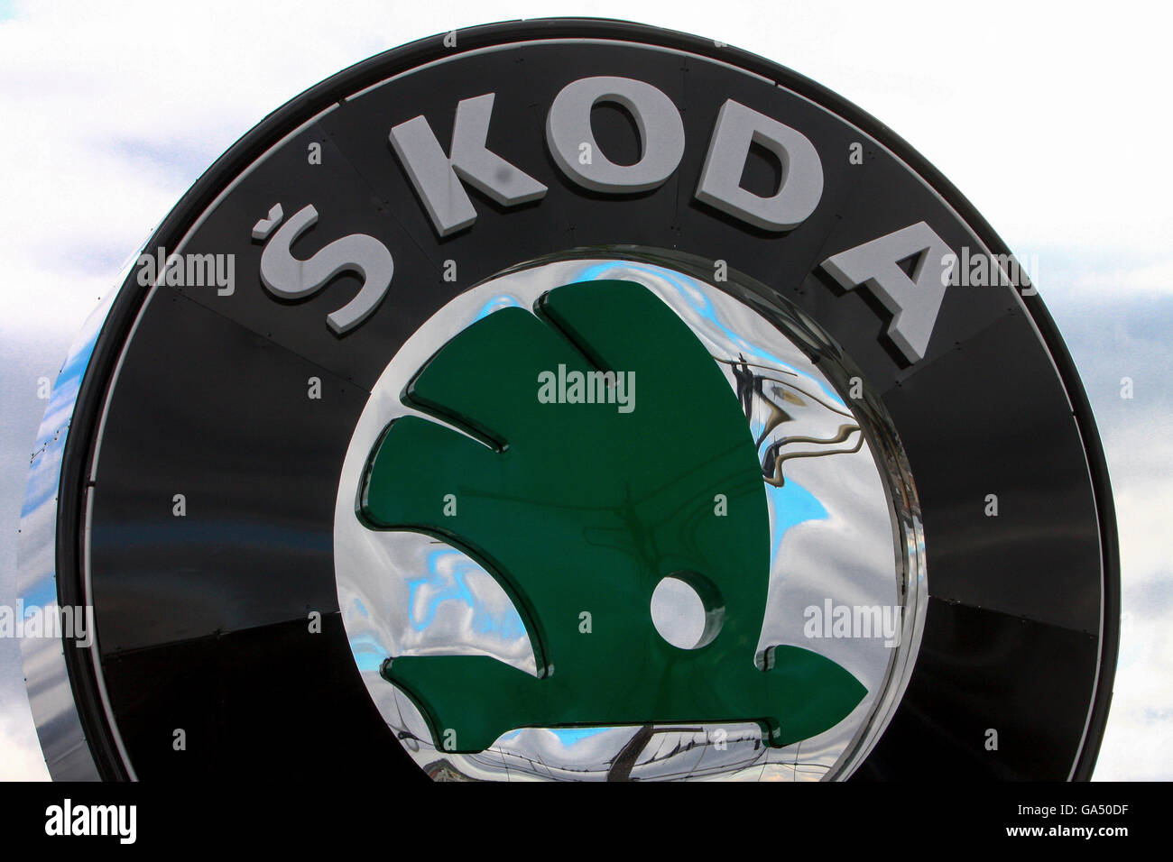 Skoda Auto, Zeichen, Mlada Boleslav, tschechische Republik Stockfoto