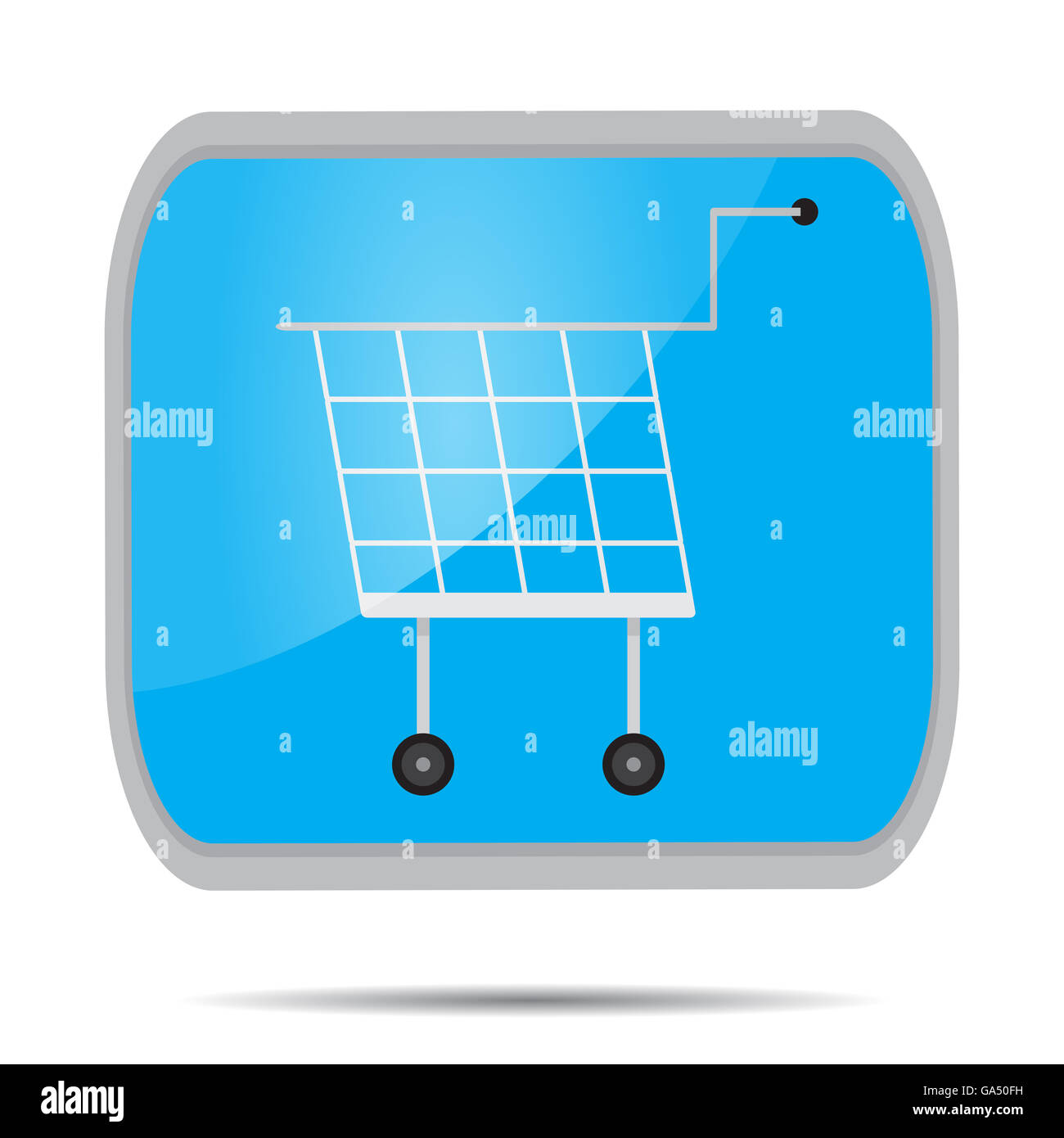 Warenkorb Warenkorb Button-Symbol. Shopping Warenkorb-Icon und Einkaufskorb für Supermarkt. Vektor-illustration Stockfoto