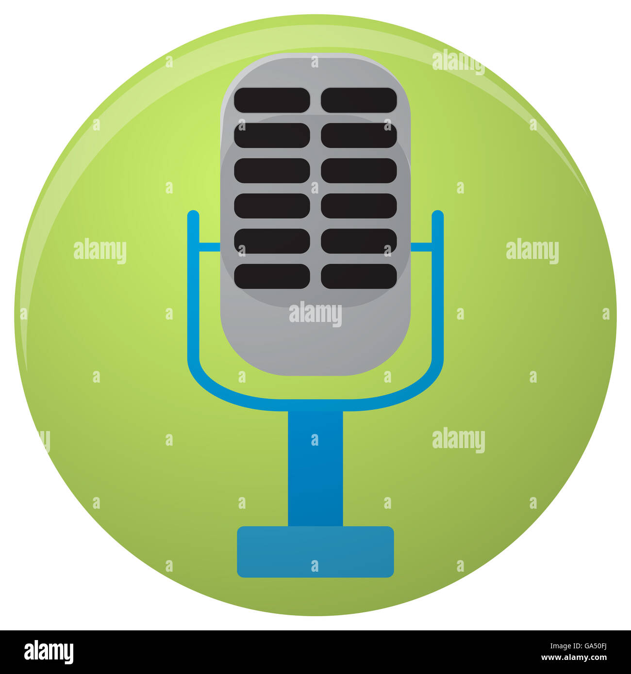 Farbigen Symbol Mikrofon. Musik-Ikone und isoliert Mikrofon, Lautsprecher und Mikrofon-Symbol. Vektor-illustration Stockfoto