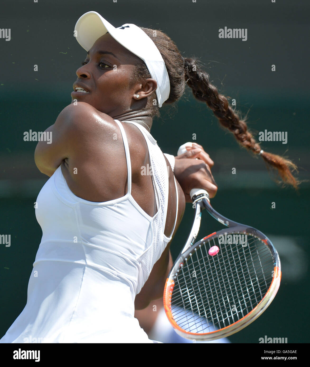 London, UK. 3. Juli 2016. AELTC Tennis Championships in Wimbledon London UK Sloane Stephens USA Credit: Leo Mason/Alamy Live-Nachrichten Stockfoto