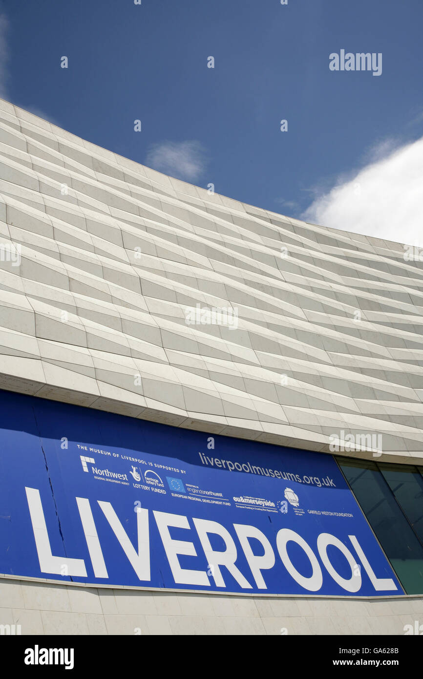 Das Museum of Liverpool, im Jahr 2011 eröffnet und von Buro Happold und 3XN entworfen. Stockfoto