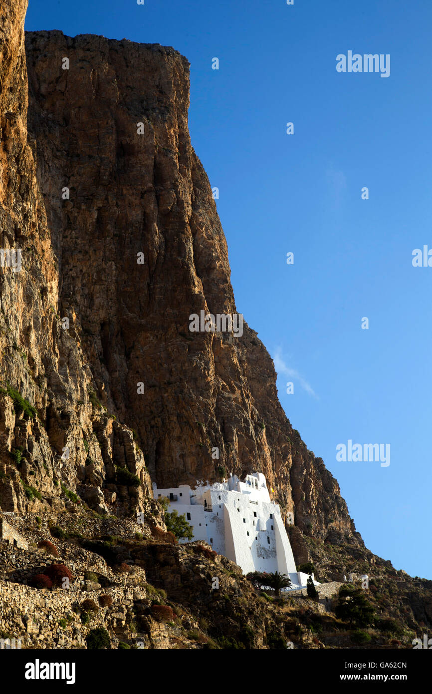 Hozoviotissa Kloster Loceted in Amargos Insel, Griechenland Stockfoto