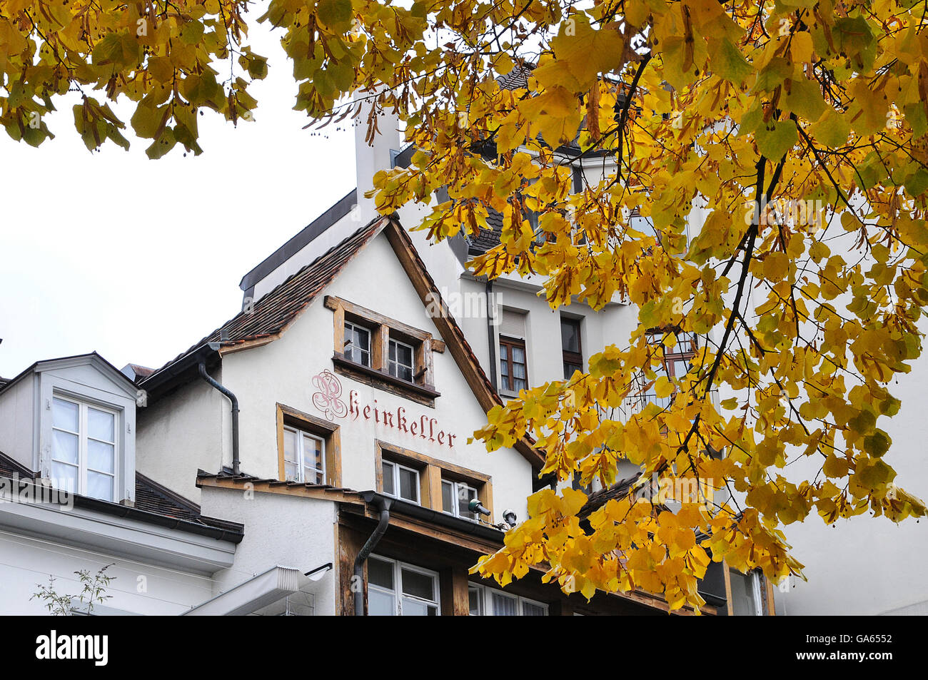 Herbst in Basel downtowm Stockfoto