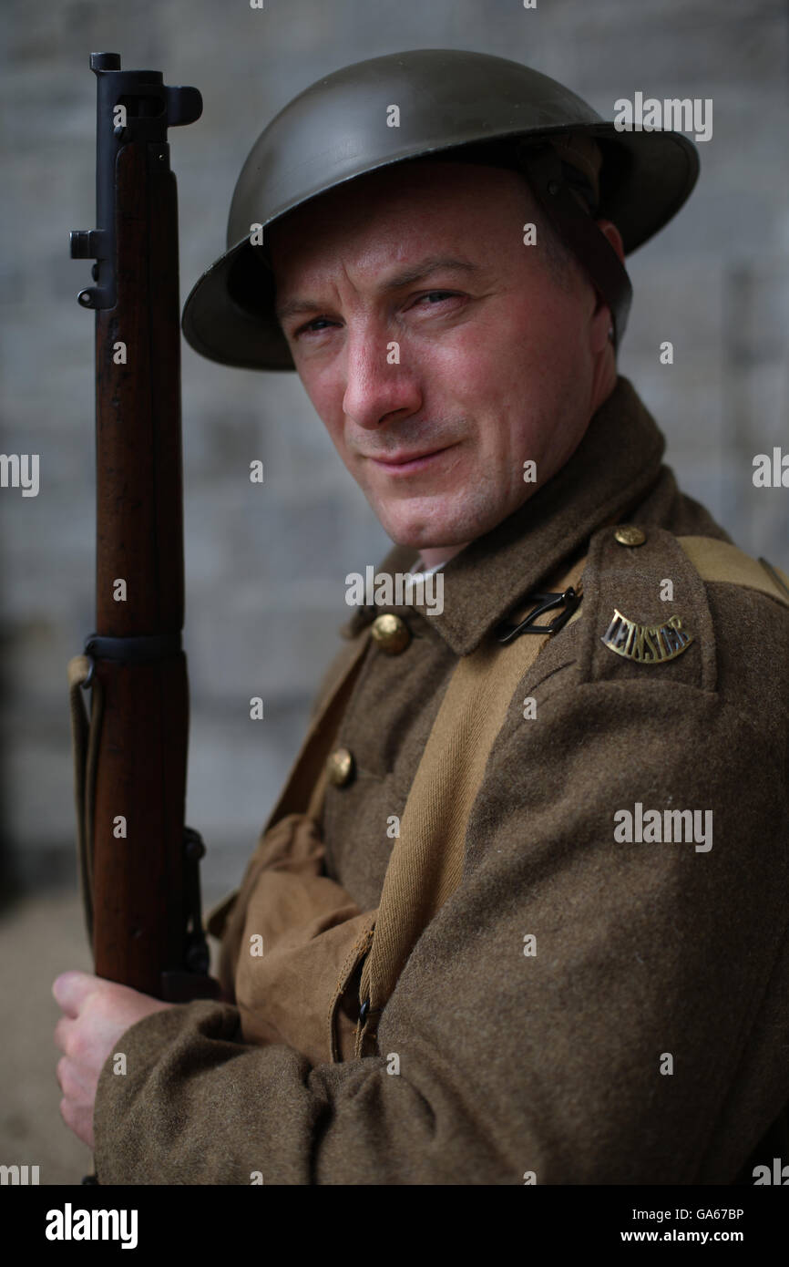 Neville Ransome, historische Waffen und Ausrüstung sind auf dem Display an Collins Barracks in Dublin, anlässlich die Hundertjahrfeier der Schlacht an der Somme. Stockfoto