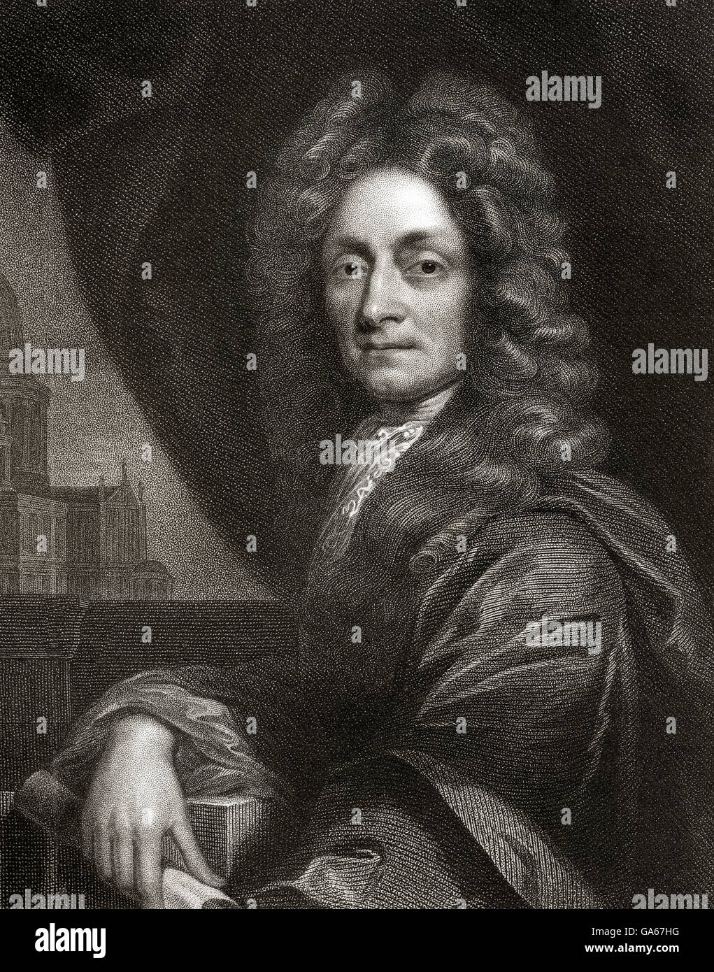 Sir Christopher Michael Wren, 1632-1723, englischer Architekt Stockfoto