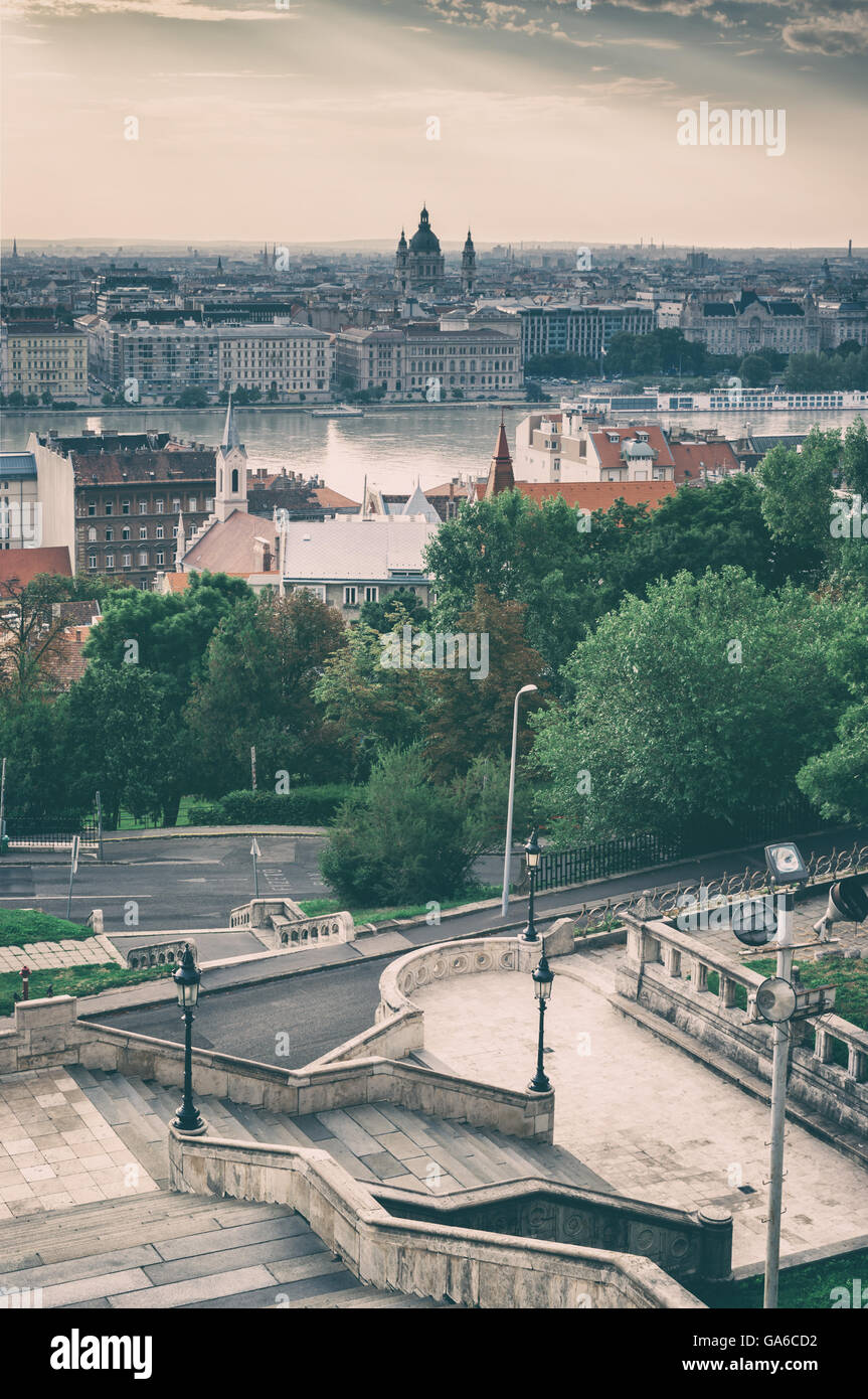 Budapest Stadtbild von Buda Schloss, Ungarn. Stockfoto