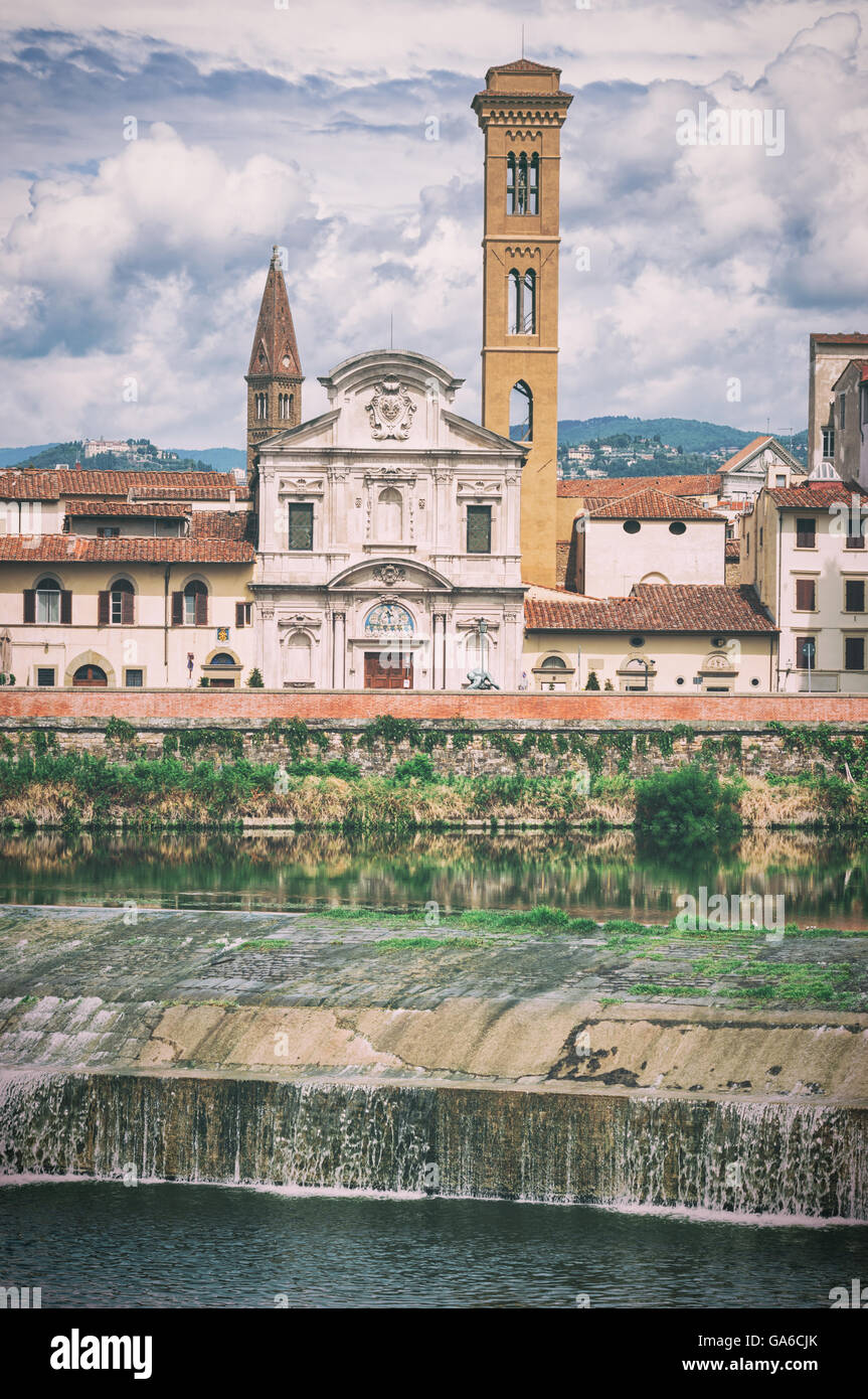Fluss Arno in Florenz, Italien. Stockfoto