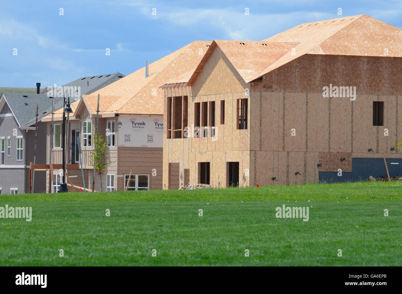 Neue Wohnanlage im Bau in Superior CO Stockfoto