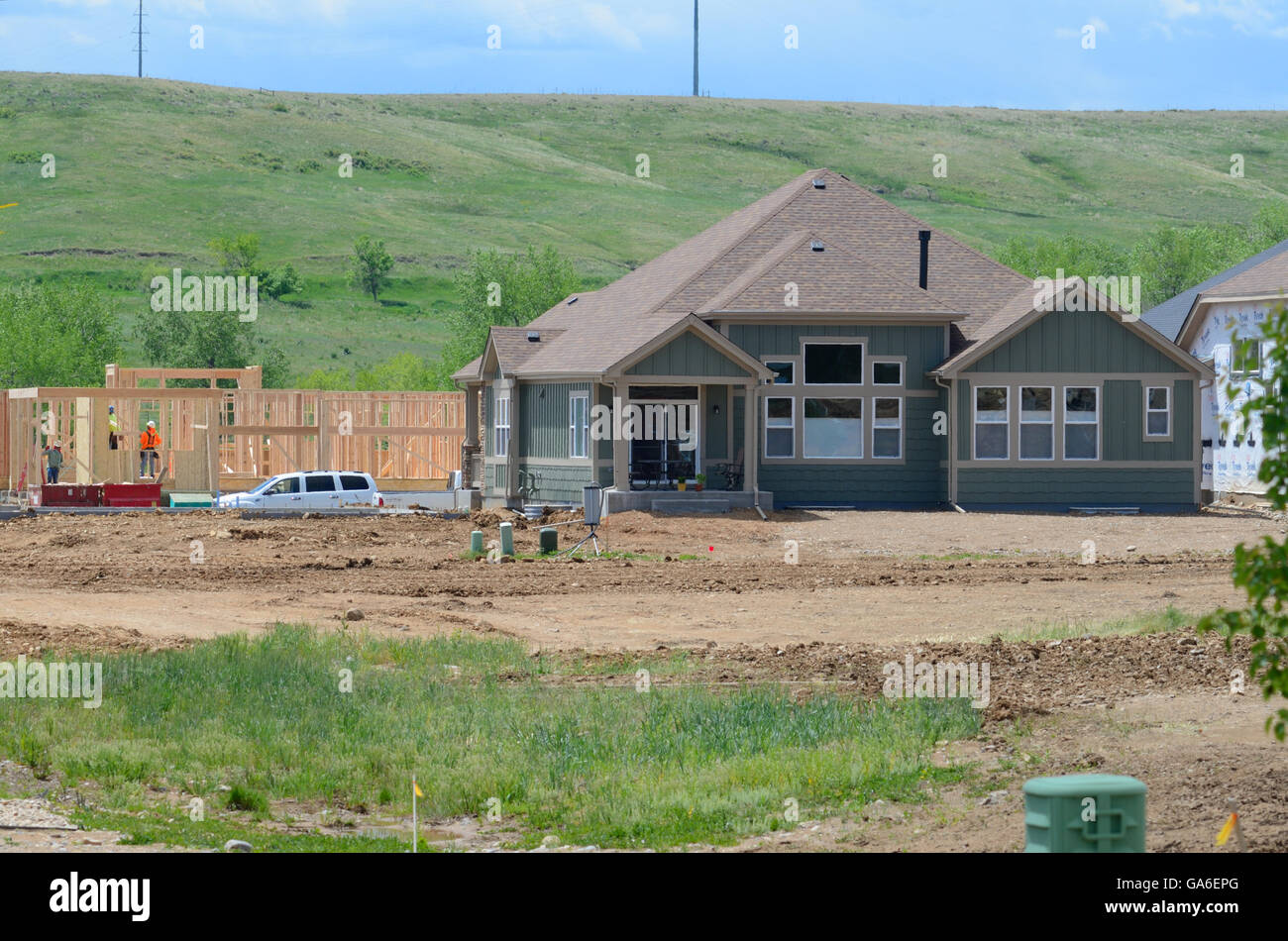 Neue Wohnanlage im Bau in Superior CO Stockfoto