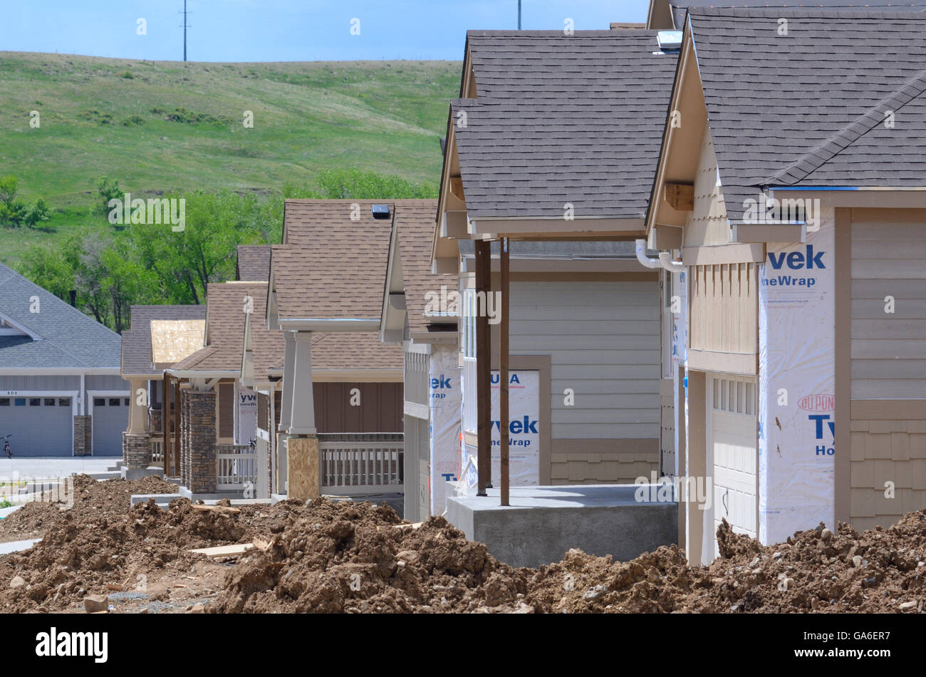 Neue Wohnanlage im Bau in Superior CO Stockfoto