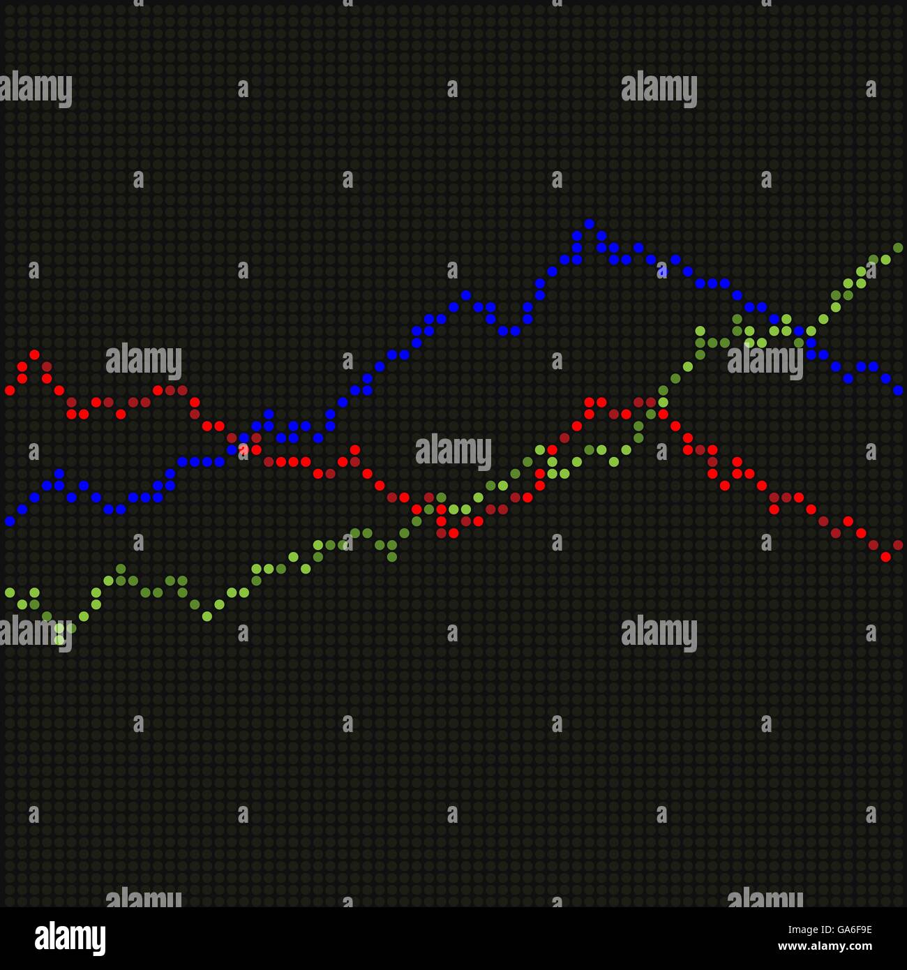 Diagramm Linien auf LED-Bildschirm Stock Vektor