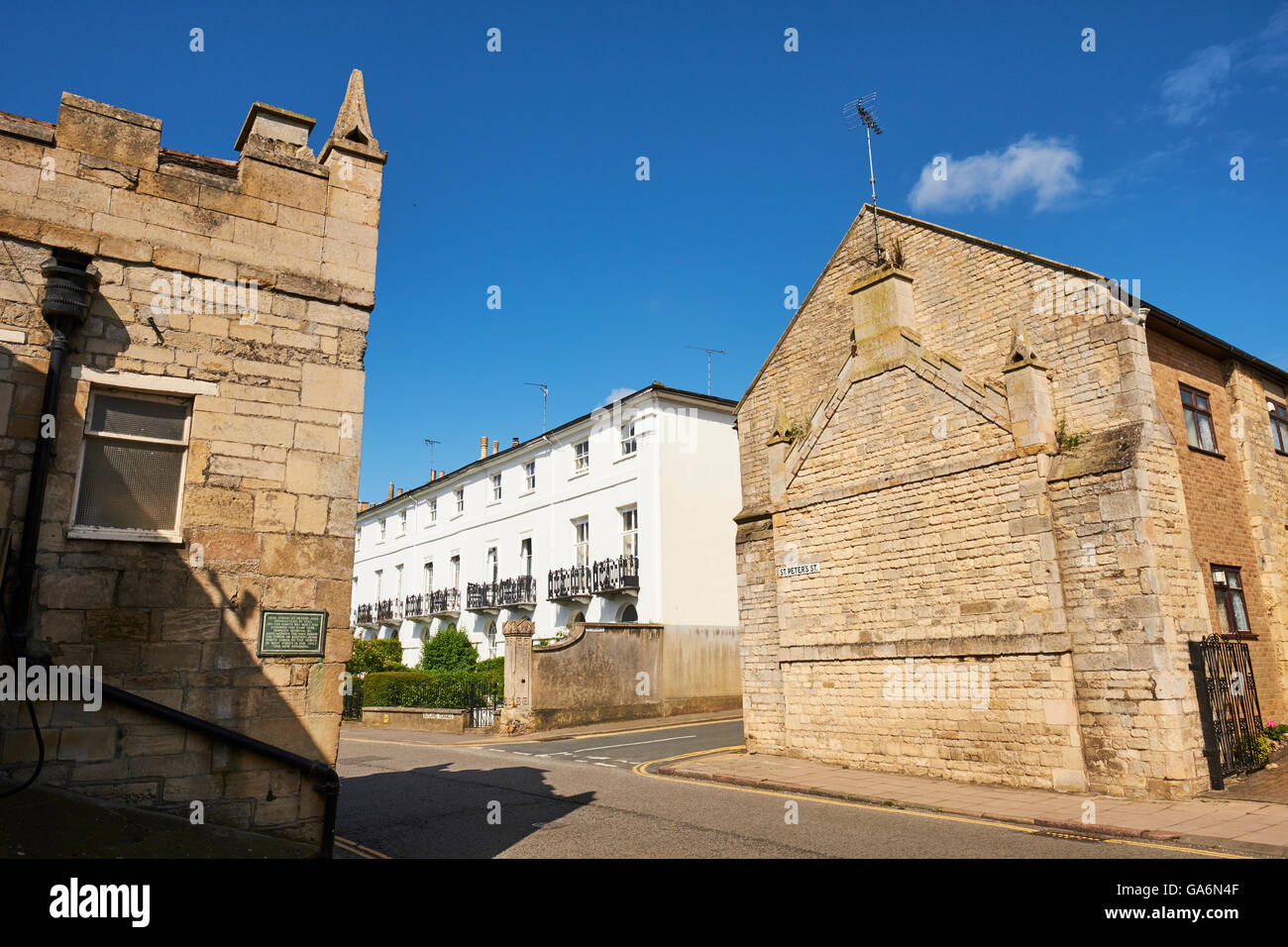 Ehemaligen Gelände der St.-Peter Tor St.-Peter Straße Stamford Lincolnshire UK Stockfoto