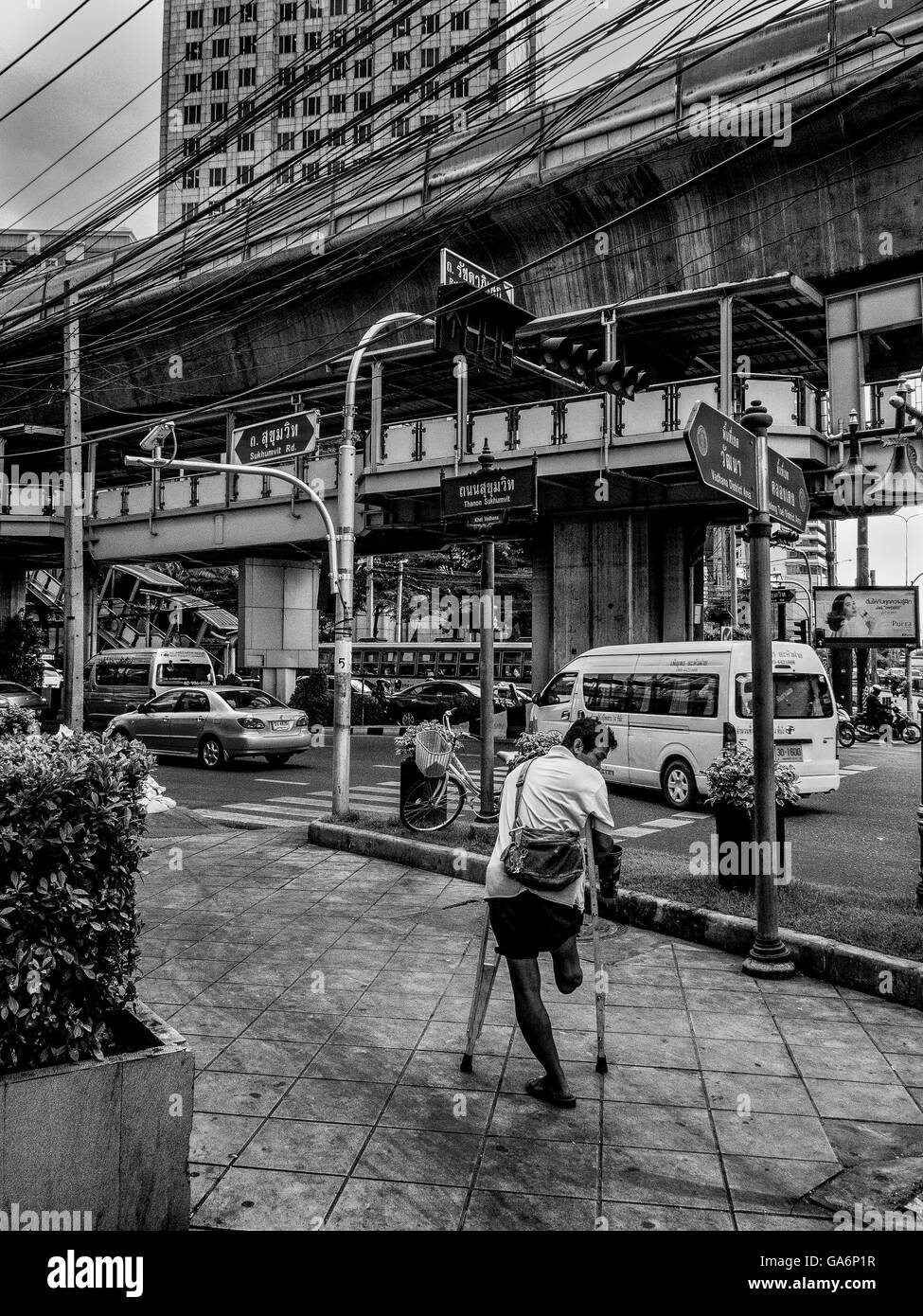 Bettler auf den Straßen in Bangkok Thailand Stockfoto