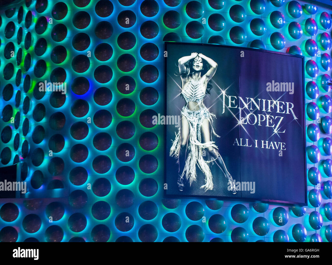 Jennifer Lopez anzeigen Plakat im Planet Hollywood Resort in Las Vegas Stockfoto