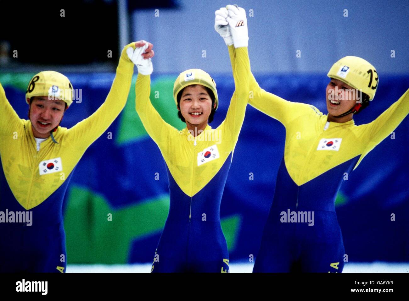 Eisschnelllauf - Shorttrack 3000m - Winter Olympiade Lillehammer 1994 Stockfoto